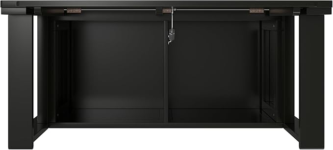 SIMPLIHOME Amherst Entryway Storage Bench - 36 inch Wide Solid Wood Hallway Bench in Black, Transitional Bench for Entry or Mudroom with Lift-Up Lid, Storage Compartments and X-Back Detail