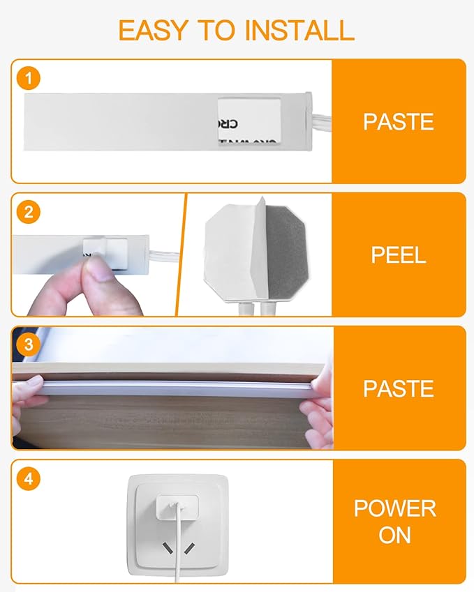 Daymeet Under Cabinet Lights Plug in, 12 Inch Ultra Thin Led Light bar, Motion Sensor Counter Closet Lamp, 3 Color Temperatures 3500K 4500K 6500K Shelf Lights for Kitchen, Workbench, Desk (2 Pack)