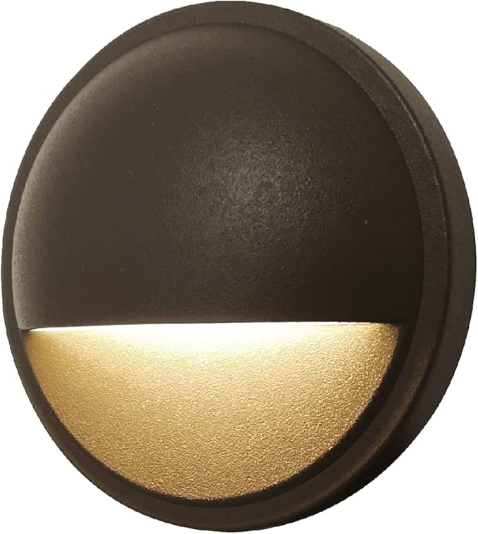 GKOLED Low Voltage LED Deck Lights, 12V AC/DC Landscape Step Railing Fence Light, 2W 2700K Accent Lighting Fixture, Die-cast Aluminum, Dark Brown, 6-Pack