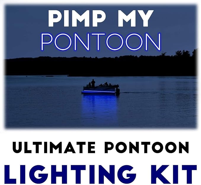 Green Blob Outdoors Pimp My Pontoon DIY Boat Light Strip kit Neon Blue Bright Glow Under Deck IP68 Waterproof, Professional Grade (Blue, 19ft)