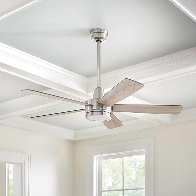 LYTIO Fanelee 54 in. White Color Changing LED Brushed Nickel Smart Ceiling Fan with Light Kit and Remote Powered by Hubspace