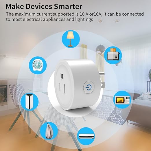 WiFi Smart Plug | Smart Outlet Compatible with Alexa & Google Home | Timer & Remote Control Smart Switch | No Hub Required 2.4GHz