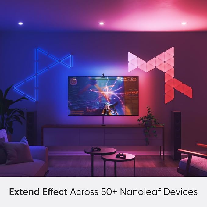 Nanoleaf 4D - TV LED Backlight with Camera, TV Backlight Sync to Screen, Smart Addressable Gradient Lightstrip Kit, App & Voice Control, Trimmable for Home Decor & Gaming (Up to 85" TVs and Monitors)