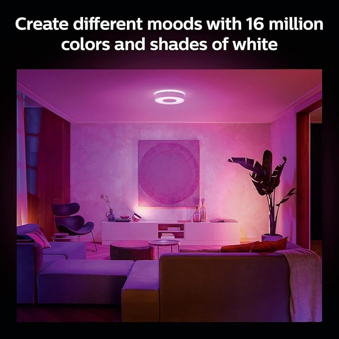 Philips Hue Infuse Medium Ceiling Lamp, White - White and Color Ambiance Color-Changing Smart LED Light - 1 Pack - Control with Hue App - Compatible with Alexa, Google Assistant, and Apple Homekit