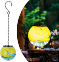 Solar Hanging Lanterns Outdoor, Solar Waterproof Gazing Ball Lights, Hanging Glass Globe Light for Garden Yard Tree Home Xmas Decoration