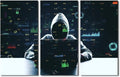 TUMOVO 3 Pieces Wall Art Hacker Malware Paintings for Home Wall Decorations AI Big Data Canvas Prints Hacker Artwork for Home Walls Contemporary Home Decor Framed Ready to Hang Posters, 42" Wx28 H