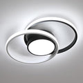 AUA LED Modern Ceiling Light, 39W Flush Mount Lights Fixture, 15.7 Inch Round 6500K Close to Ceiling Lighting for Bedroom, Kitchen, Hallway, Black and White