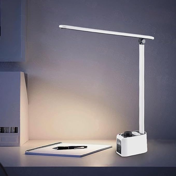Pssopp LED Desk Lamp, 5 Color Temperatures Adjustable 18W Eye Caring Table Reading Lamp for Home Study and Office (T221012)