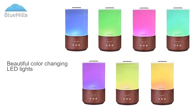BlueHills Premium 4000 ML Set of 2 Gallon Large Essential Oils Diffusers for Big Rooms High Mist Output XL Capacity Adjustable Cool Mist Great Gift – Value 2 Pack Dark Wood Grain