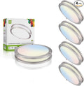 ASD LED 12" Round Flush Mount Lighting, Close to Ceiling Light Fixture | 3CCT, Dimmable, Energy Star, ETL Listed | 20W 1532LM 3000-5000K 120V | Low Profile Double Ring Lamp | Nickel, 4 Pack