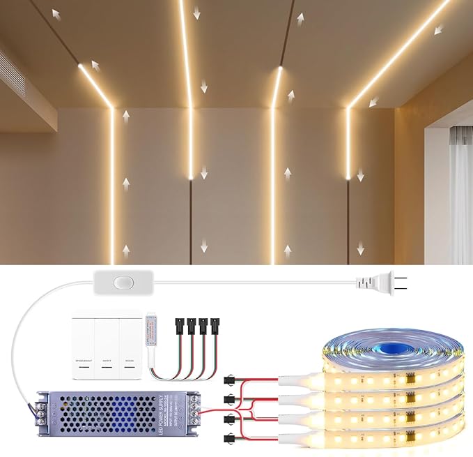 4 Rolls WS2811 IC Running Water Flowing LED Strip Light 32.8Ft 24V Touch Remote Control 3500K Horse Running Race Flexible LED Tape Light for Home Wall Decor