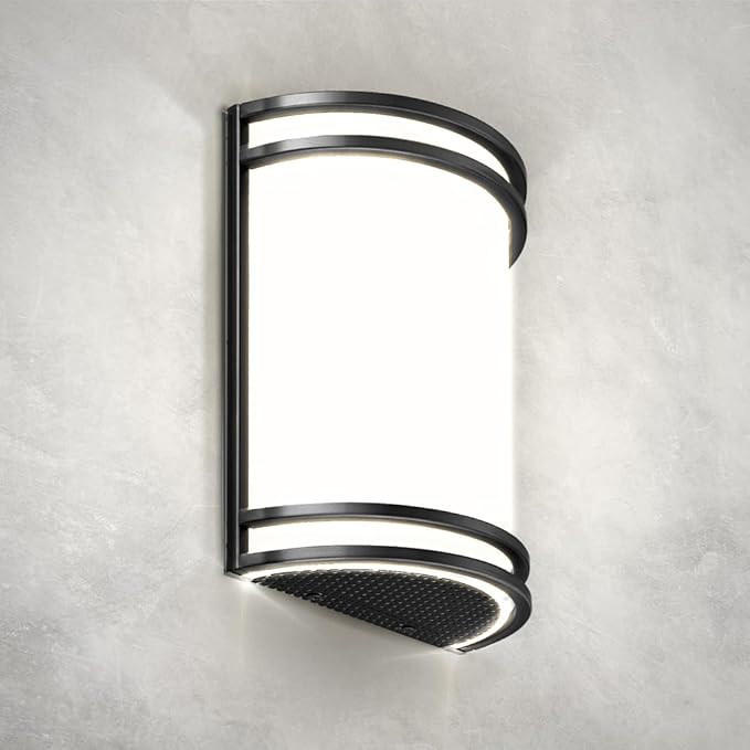 ASD LED Indoor Wall Mount Light Fixture - 10 Inch 15W Modern Interior Matte Black Dimmable Wall Sconce Light - ETL 3000K 4000K 5000K Adjustable - Hallway, Bedroom LED Wall Lights
