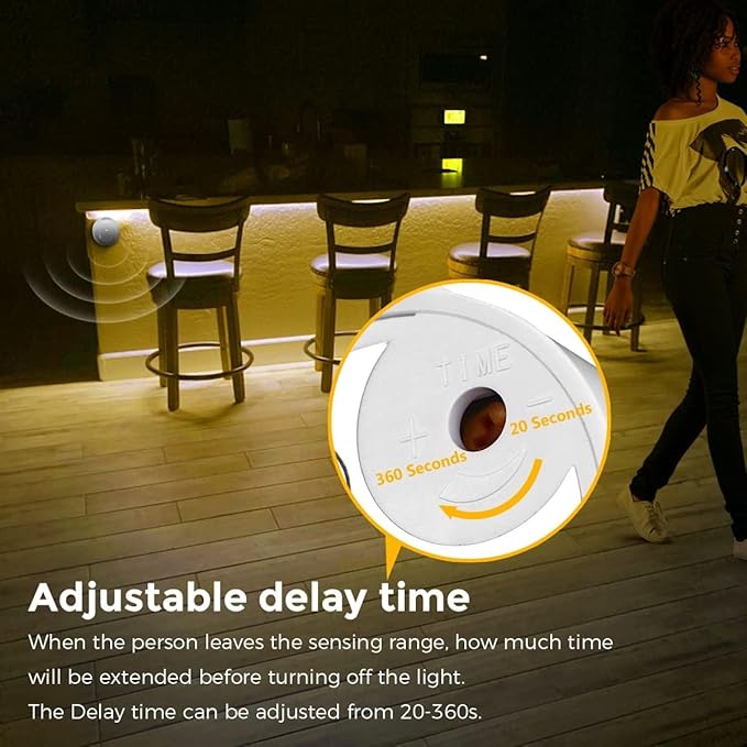 USB 5V COB LED Strip 6.56ft/2M Motion Sensor LED Under Cabinet Light 3000K Flexible LED Strip Lights for TV Backlight, Stair, Kitchen, Bedroom DIY Lighting (Warm White)