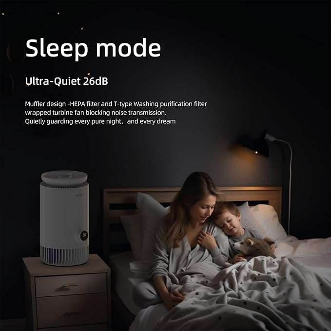 2 in 1 Air Purifier and Evaporative Humidifier Combo for Bedroom, H13 True HEPA Filter, Cool Mist-Free Air Humidifier evaporative WIFI Connect