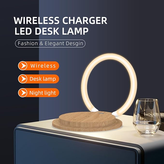 NENRENT LED Table Lamp with Charging Solution - Adjustable Bedside Desk Lamp with Touch Control, 3 Brightness Levels, Eye-Caring Reading Night Light for Bedroom, Living Room, Home & Office