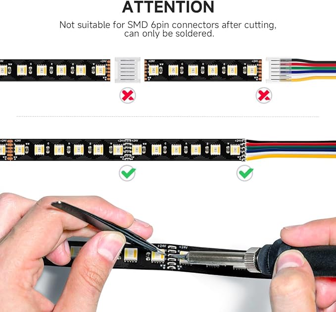 BTF-LIGHTING RGBCCT 5 Colors in 1 LED Tape Lights 5050SMD RGBWW RGB+Dimmable Color Temperature 2700K-6500K 16.4ft 96LED/m 480LED IP65 DC24V Black PCB for Home Decoration(No Adapter or Controller)