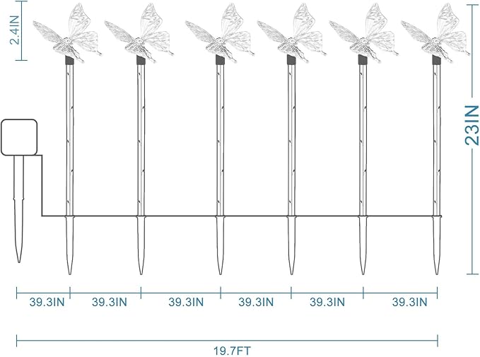 Set of 6 Arcylic Solar Lights for Outside, Solar Powered Garden Decorations with 8 Lighting Modes, Outdoor Waterproof Pathway Lights for Yard, Patio Plant Pot, Flower Bed (Butterfly)