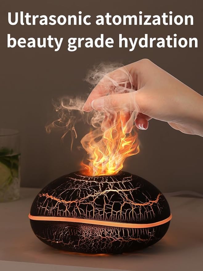 Essential Oil Diffusers Ultrasonic UFO Aromatherapy Diffuser, Ultrasonic Diffuser, Cool Mist Humidifier, 7 Colors LED Lights Changing for Home, Office, Spa 200ml (Crack)