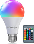 Color Changing Light Bulb, RGB LED Light Bulb, Dimmable A19 5W 6500K, E26 Colored Light Bulbs, Multicolor Light Bulb for Party Bedroom Home, 16 Color Choices - Remote Control