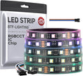 BTF-LIGHTING WS2805 IC RGBCCT Addressable Dual Data LED Strip 5050SMD 16.4FT 60LED/m 10Pixel/m 5 Colors in 1 Chasing Color RGB+CCT 3000K-6500K Lights Strip IP67 DC24V(No Adapter or Controller)