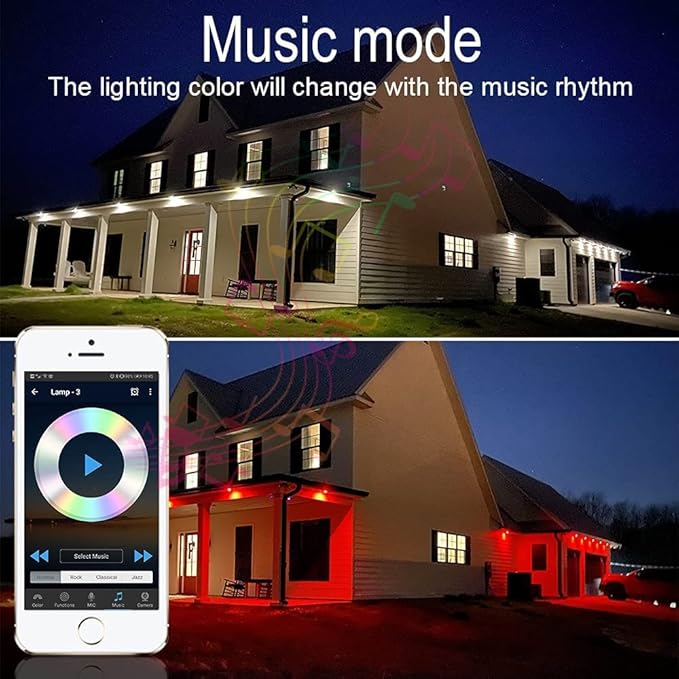 LED Deck Light Kit, 20pcs Φ1.77 WiFi Wireless Smart Phone Control Low Voltage Recessed RGBW Deck Lights with Remote, Voice Control, IP67 Waterproof Outdoor Path Stair Landscape Lighting, Black