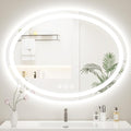 Oval LED Mirror for Bathroom 40"x30", Lighted Bathroom Vanity Mirror with Lights - Anti-Fog, Front Light and Backlit, Dimmable, 3 Colors