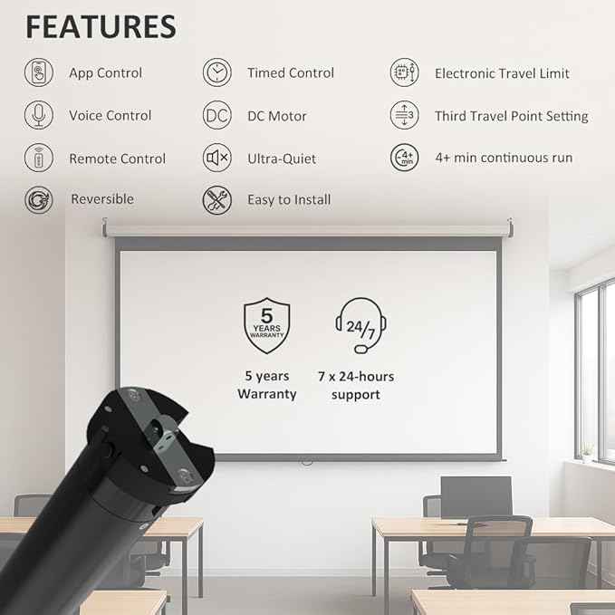 Tuya ZigBee 3.0 Smart Roller Shade Motor, Wired Electric Blind Retrofit Kit, Compatible with Alexa/Google Home (Hub Required), High Torque, RF Remote Included (6.0 N.m for Φ50mm (2") Round Tube)