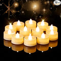 Amagic 12/24/50/100/150 Pack Battery Operated Tea Lights Candles, Fake Tealights Candles, Flameless LED Tea Lights for Halloween, Wedding, Votive, Festival, Table Decor(12 Pack, Warm White)