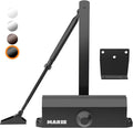 Marie Hold Open Door Closer Applies Regular,Top Jamb Mounting,Adjustable Automatic Size 2 Door Closer for 55-99 lbs Residential and Commercial Light Doors