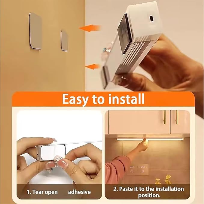 4/8Pack Punch-Free Smart Sensor Magnetic Rechargeable Led Lights,Under Cabinet Lights,Home Motion Sensor Light Indoor (4PCS Warm Light,10cm/3.9in)