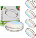 ASD LED 14" Round Flush Mount Lighting, Close to Ceiling Light Fixture | 3CCT, Dimmable, Energy Star, ETL Listed | 21W 1725LM 3000-5000K 100-277V | Low Profile Double Ring Lamp | Nickel, 4 Pack