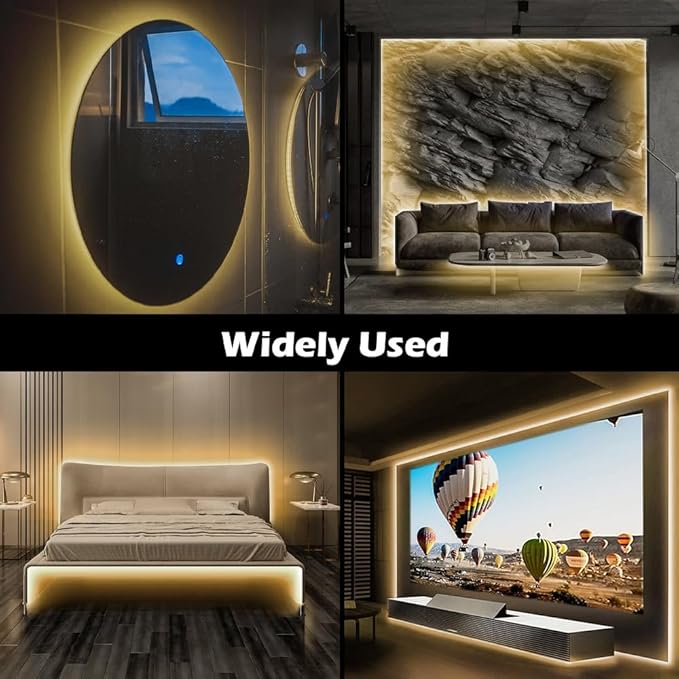24V COB LED Strip, LED Strip for Bedroom, Touch Dimmable LED Strips, Warm White LED Light Strip, COB Flexible Light for Bedroom Cabinet Vanity Mirror DIY Lighting