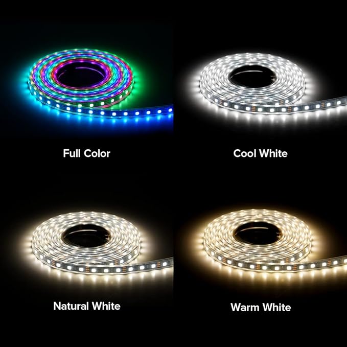 BTF-LIGHTING WS2814 IC RGBW RGB+Cool White (Similar WS2812B) Addressable DC24V 16.4FT 60LED/m 10pixel/m Flexible 4 Colors in 1 Dream Color LED Strip IP65 for Home Decor (No Adapter or Controller)