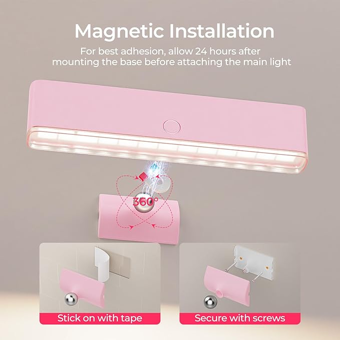 Wireless Vanity Light for Mirror - 4000mAh Rechargeable Stick On Makeup Light with CCT Modes & Dimmable Brightness, Cordless Lamp for Mirror, Vanity, Bathroom, Renter Friendly Gifts for Women