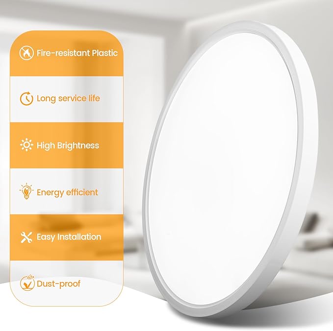 TALOYA Ceiling Light,4 Pack,10 Inch,20W,5 Color Selectable White Flush Mount Ceiling Light for Bedroom,Kitchen,Living Room,Hallway,Laundry
