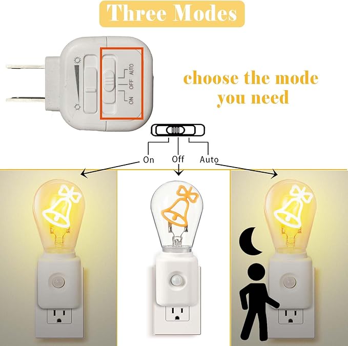 LED Night Light Lamp with Smart Sensor Dusk to Dawn Sensor, Motion Activated, Warm Light, 1W Plug-in, 1 Pack
