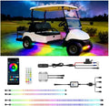 4 Pcs RGB+IC Golf Cart Underglow Light Strip, 12V-80V Dream Color Chasing Golf Cart Underbody Light with Remote and APP Control, Voltage Reducer Included, Music Sync for EZGO Yamaha Club Car