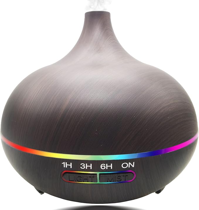 Diffusers for Essential Oils Large Room 550ml Aroma Diffuser for Home, Ultra Quiet Aromatherapy Essential Oil Diffuser, Ultrasonic Cool Mist Humidifier with 7 Light Colors, Timer Setting