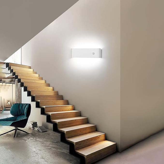 LED Hardwired Motion Sensor Light Indoor Wall Sconce, Motion Sensor Wall Light Indoor Sconce Wall Aluminum Modern Wall Sconce for Living Room Hallway Stair 12W Warm White(Not Battery Operated)