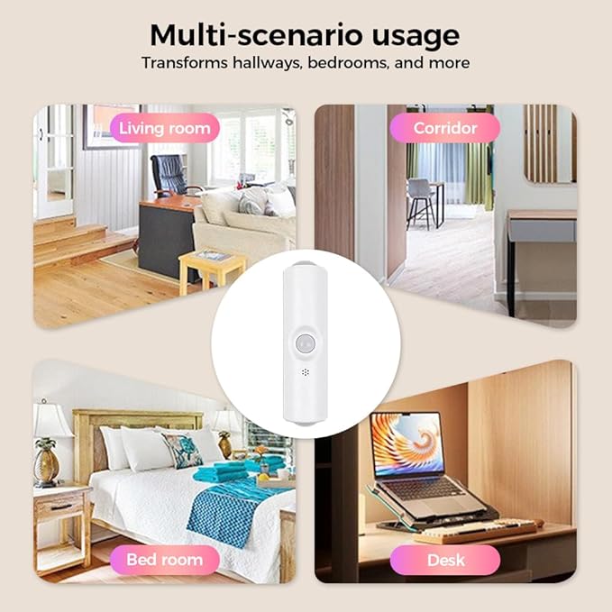 Rechargeable Smart LED Motion Sensor Ambient Light, 2026 New Magnetic Smart Sensor Night Light, Cordless LED Wall Sconce Lamp for Steps, Bedroom, Hallway, Courtyard (White, 4 Pack)