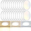 24PACK LED Flush Mount Ceiling Light Fixture, 3000K-4000K-6500K & 100W Equivalent Modern Kitchen Recessed Ceiling Lamp 15W 1500Lm 7.5 Inch Closet Round Surface for Bathroom Laundry Bedroom Hallway