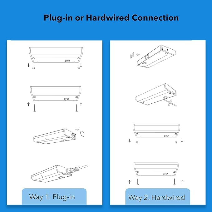 Smart Under Cabinet Lights for Kitchen Counter or Closet Lighting, Hardwired or Plug in, 2700-6500K Adjustable RGB Color Changing,Compatible with Alexa, Google 2-Pack (2-Bar 9 Inch)