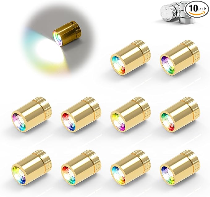 10 Pack Small Spotlight Battery Operated LED Lights, Warm White LED Wireless Miniature Spot Light for Artwork Painting,Jewelry Showcase Display,Closet,DIY Hand Craft (Multicolor Changing)