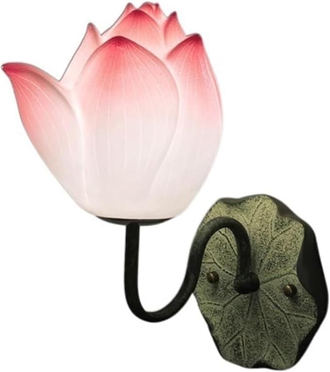 Retro Zen Lotus Wall Lamp for Bedroom and Study - Decorative Bedside Lighting
