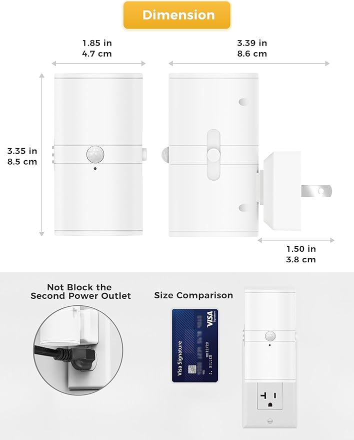 L LOHAS LED Motion Sensor Night Light Plug in, Motion Activated Night Light, 0-100LM Dimmable, Soft White 3000K, Motion Sensor Light Indoor for Bathroom Hallway Bedroom Nursery Kids Elderly [2 Pack]