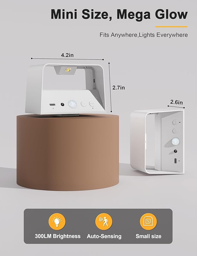 NIORSUN Motion Sensor Wall Light, 5000mAh Battery Operated Wall Sconce with Remote, 3CCT Dimmable Rechargeable Wall Lights,Wireless Sconces for Living Room Bedroom Hallway