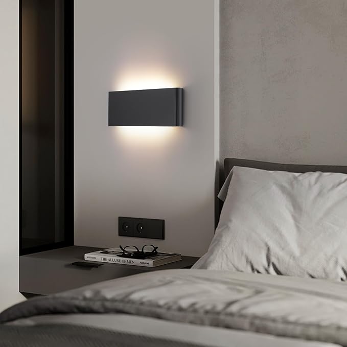 15"Modern LED vanity light,20W Dimmable 5 CCT (3000K-6500K) Adjustable Wall Lamp,Up and Down Wall Lighting,Indoor Wall Sconce for Bedroom,Staircase,Hallway,Dressing Table,1 Pack（Black）