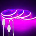 5V LED Strip Lights, Pink USB LED Light Strip, 3.28FT Dimmable Cob LED Strip Light, High Brightness Short LED Strip for Display Cabinet, Living Room, TV Lights