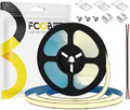 16.4FT COB LED Strip Light IP65 Waterproof DC12V 4000K Natural White Dimmable Strips, 320LEDs/m High Density Flexible Uniform Lights for DIY Home Decor, Cabinet, No Adapter/Controller