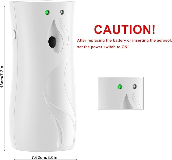 Automatic Air Freshener Spray Dispenser (2-pack), Wall Mounted or Freestanding Sprayer Holder, Multiple Time Settings, Commercial and Home Use in Bathrooms, Offices, Living Rooms, etc (White, 1121)